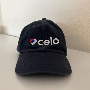 Celo Hat Adjustable Navy Blue Cap Brown Leather Adjustable Strap